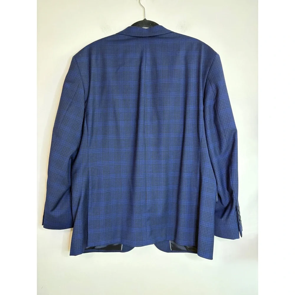 Jos A Bank Traveler Travel Tech Slim Fit Blazer Blue Black‎ Check Sport Coat